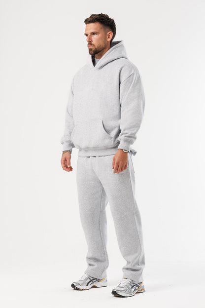 PRINT HOODIE - GREY MARL
