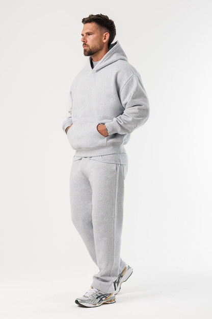 PRINT HOODIE - GREY MARL