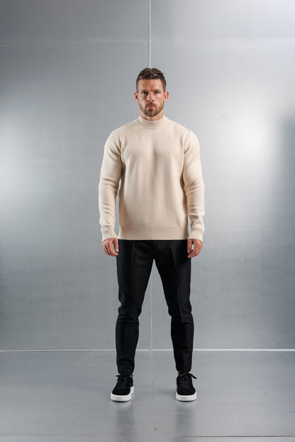 MOCK NECK SWEATER - CREME