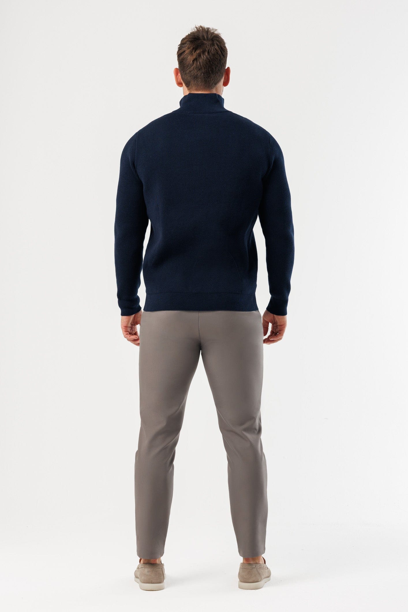 RIDGE KNIT QUARTER ZIP - NAVY