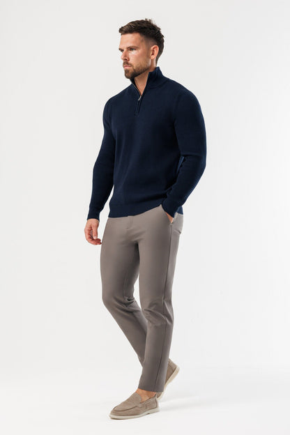 RIDGE KNIT QUARTER ZIP - NAVY