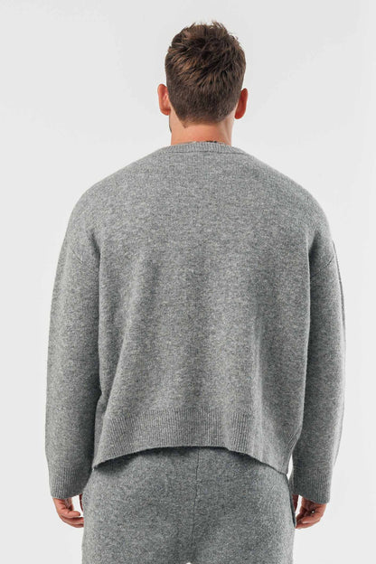 KNIT SWEATER - GREY MARL