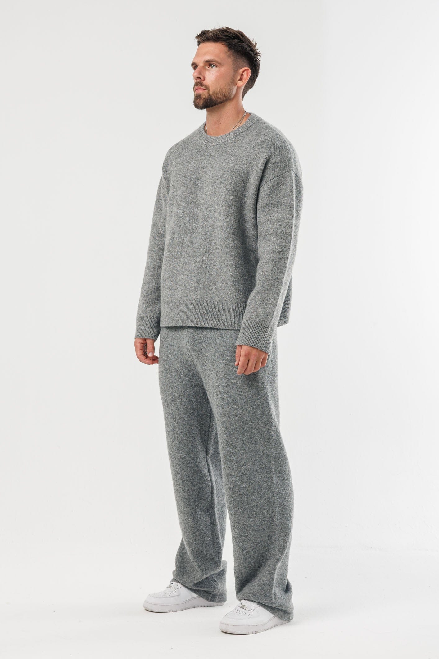 KNIT SWEATER - GREY MARL