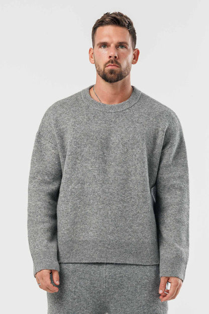 KNIT SWEATER - GREY MARL