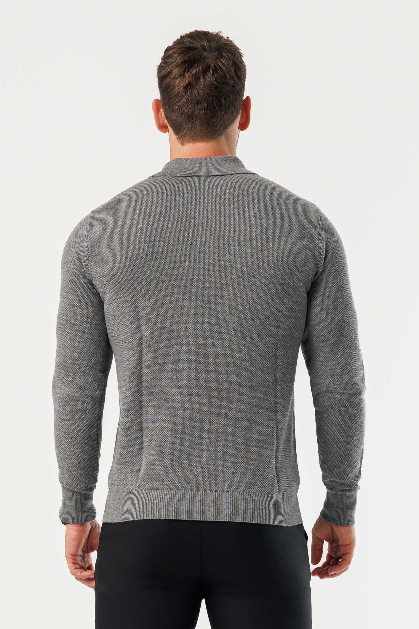 COAST LONG SLEEVE POLO - DARK GREY