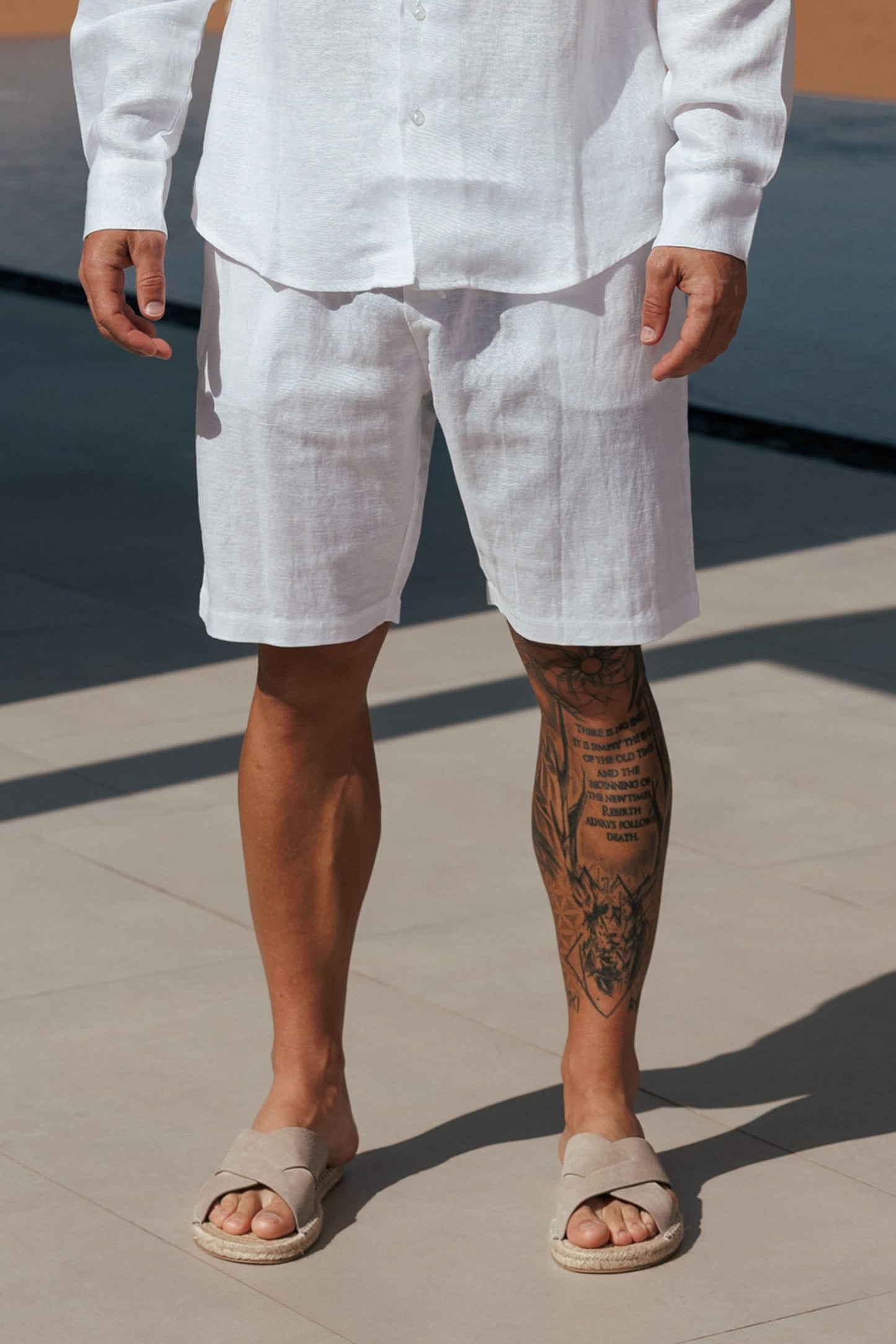 LINEN SHORT - WHITE