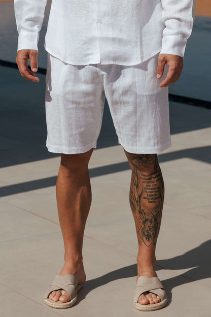 LINEN SHORT - WHITE