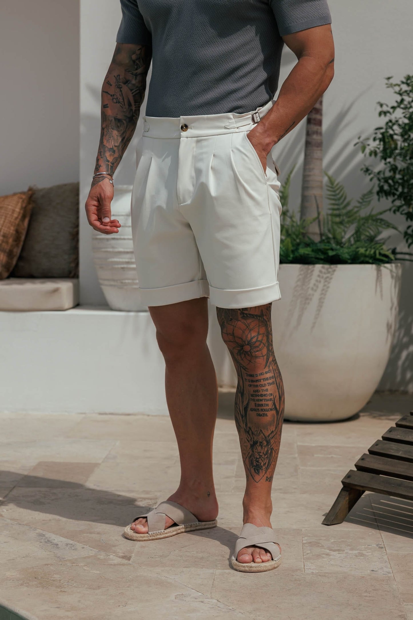 PREMIUM SIDE CINCH SHORT - STONE