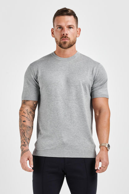 KNIT T-SHIRT - GREY