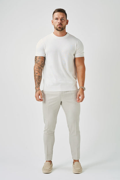 KNIT T-SHIRT - OFF WHITE