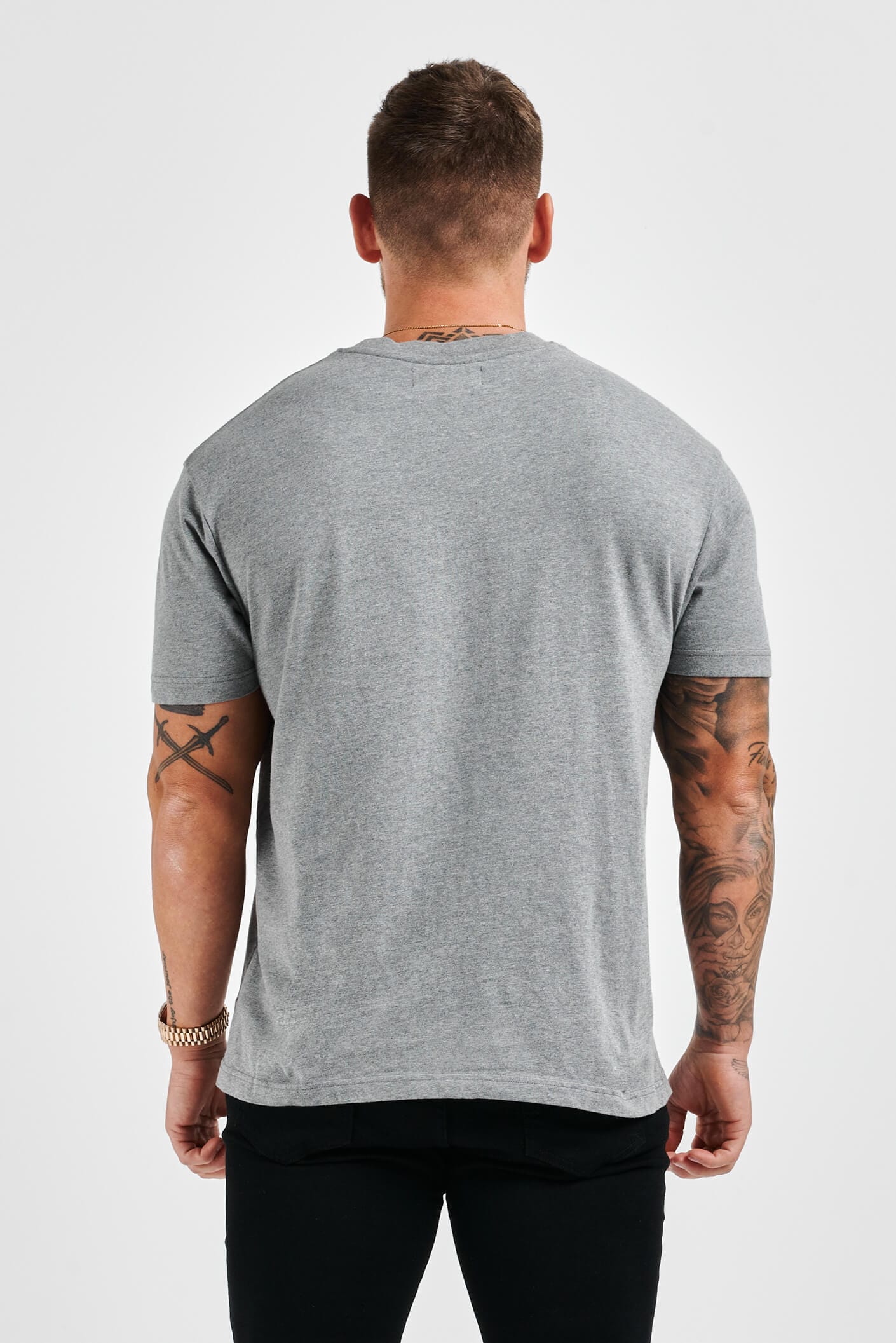 PREMIUM BASICS T-SHIRT (NO LOGO) - DARK GREY MARL