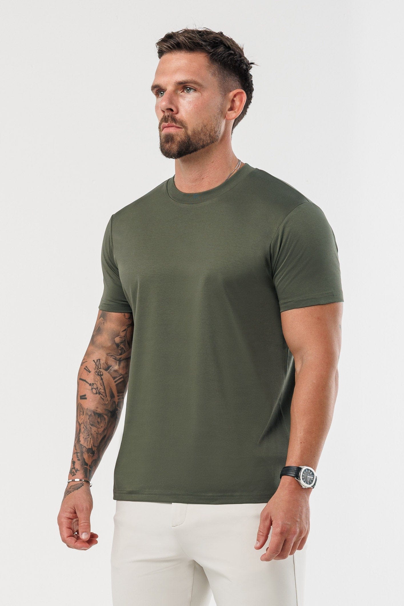 LUXE MERCERISED T-SHIRT - ARMY GREEN