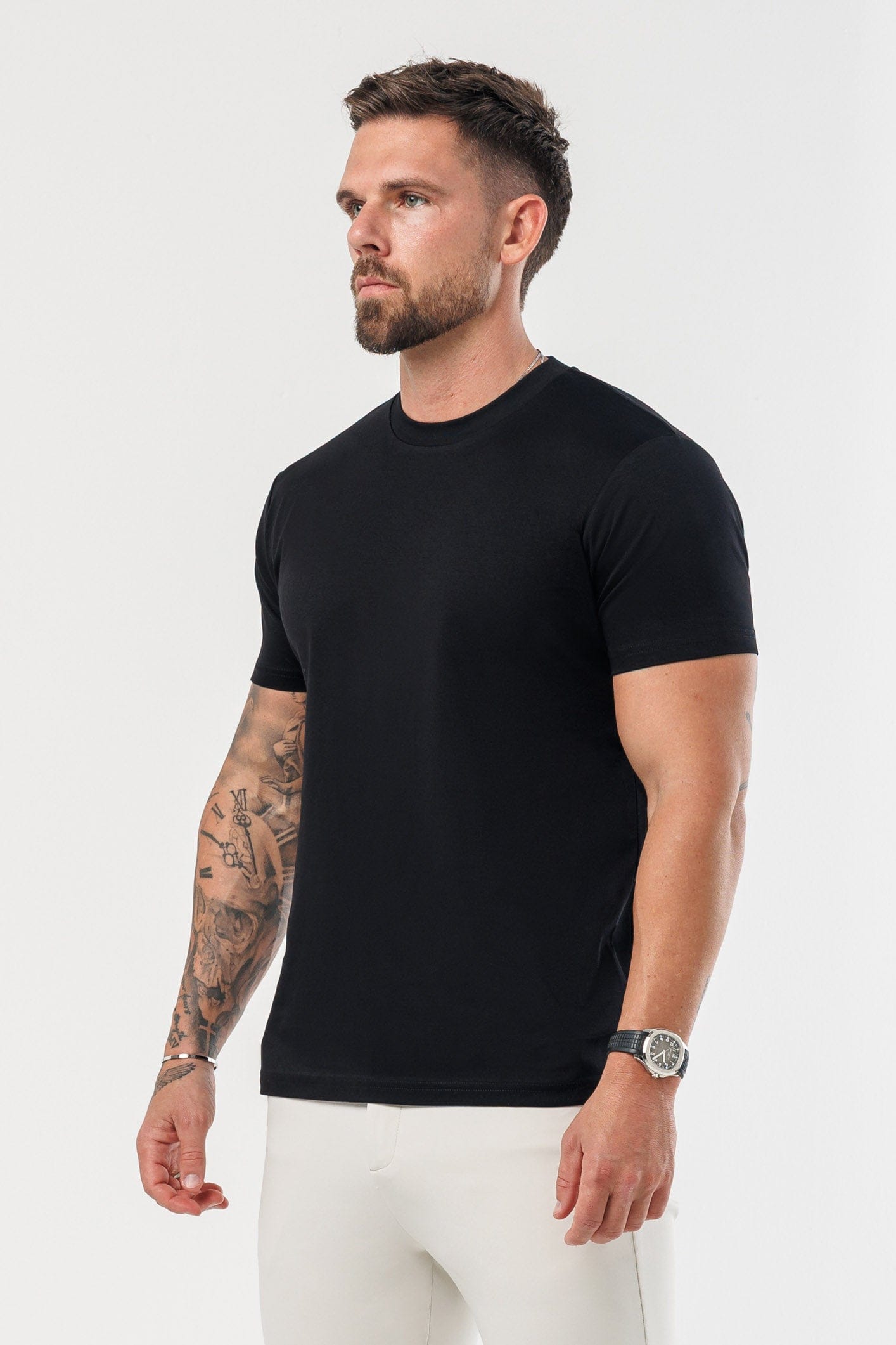 LUXE MERCERISED T-SHIRT - BLACK