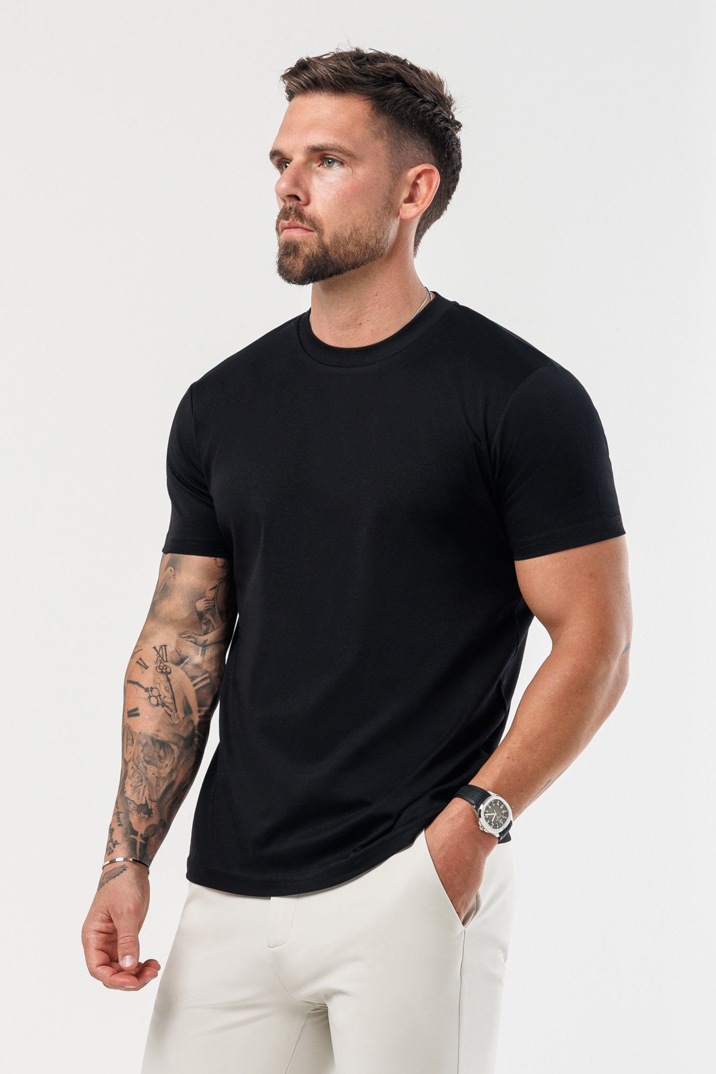 LUXE MERCERISED T-SHIRT - BLACK