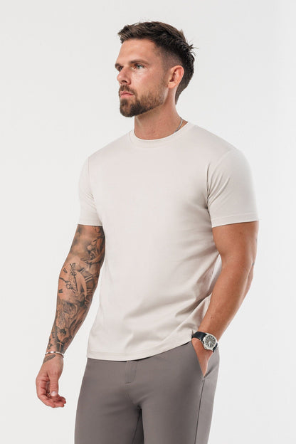 LUXE MERCERISED T-SHIRT - CREME