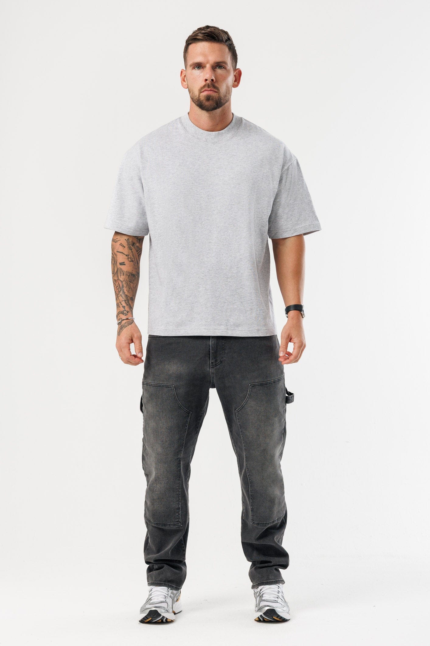 OVERSIZED T-SHIRT - GREY MARL