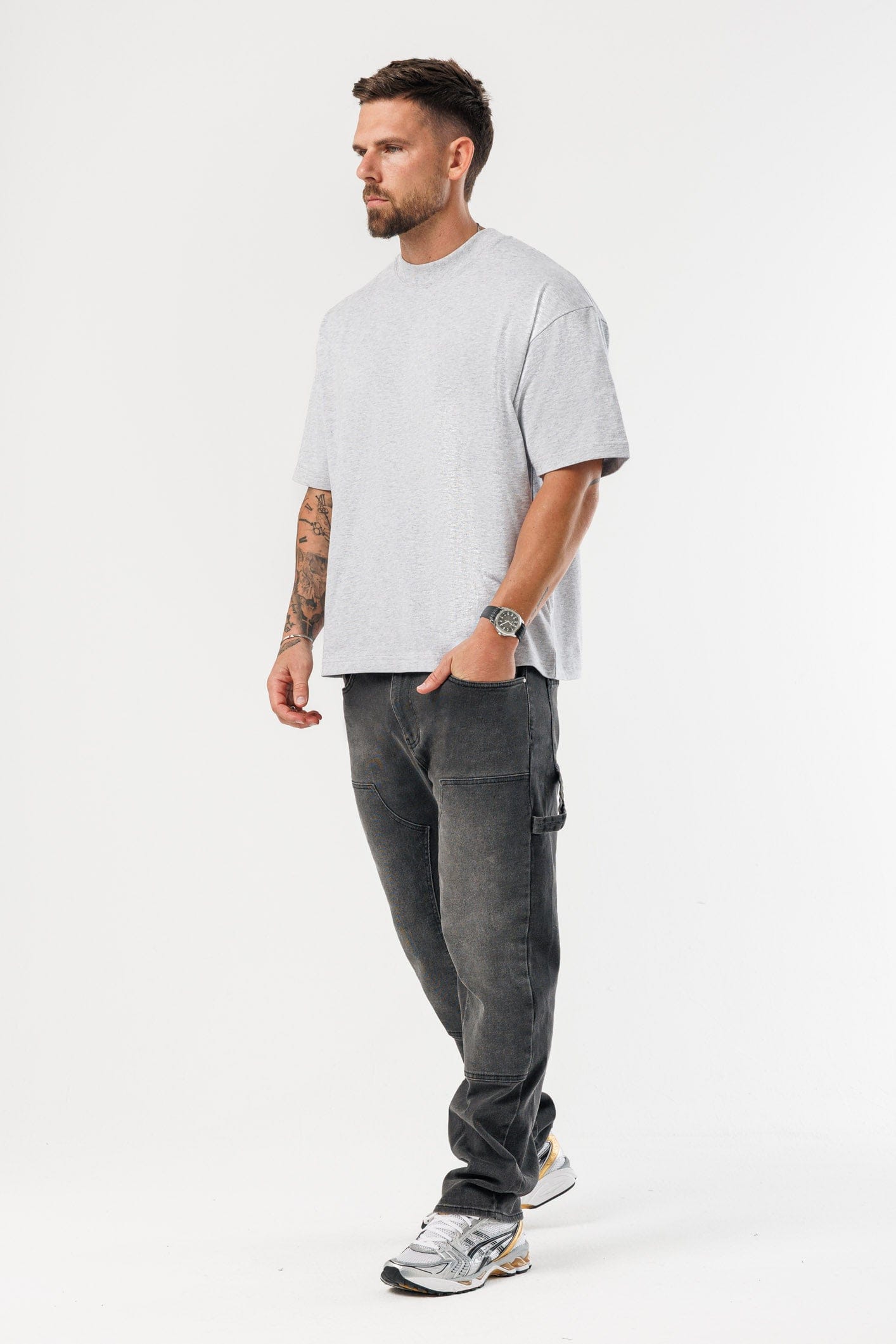OVERSIZED T-SHIRT - GREY MARL