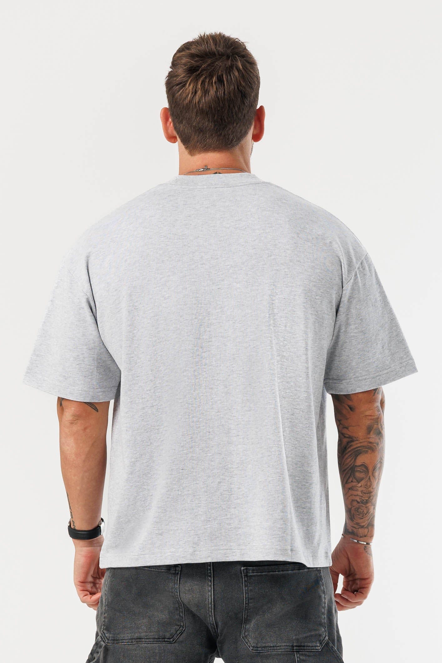 OVERSIZED T-SHIRT - GREY MARL