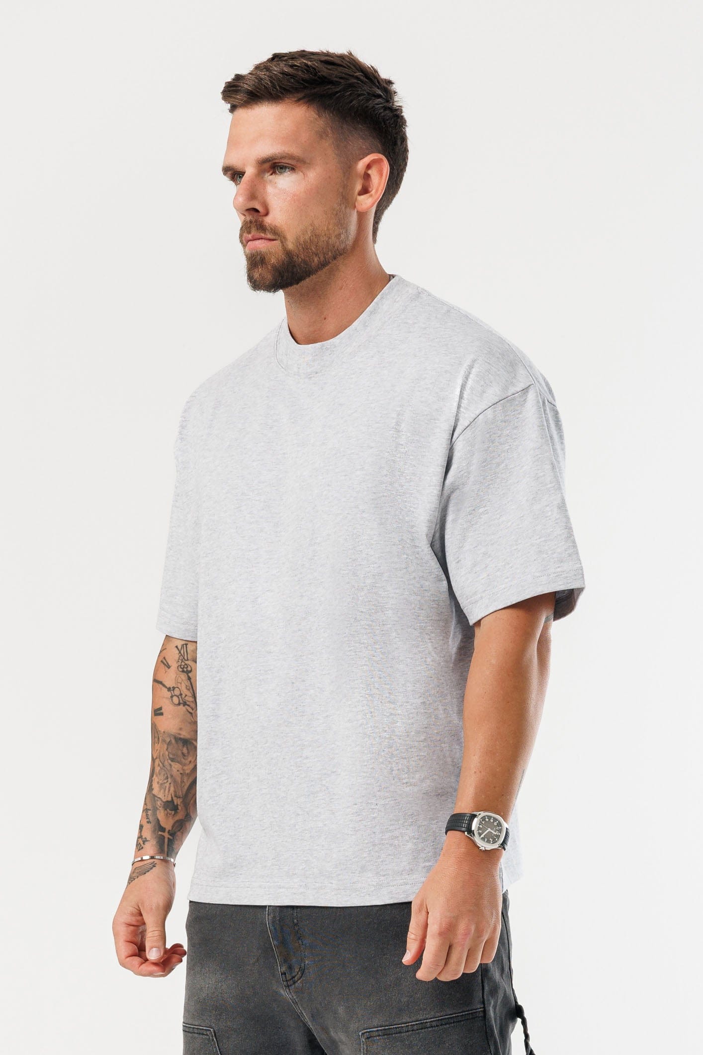 OVERSIZED T-SHIRT - GREY MARL