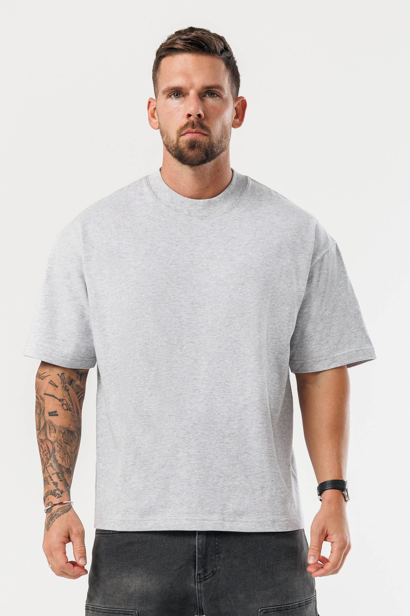 OVERSIZED T-SHIRT - GREY MARL