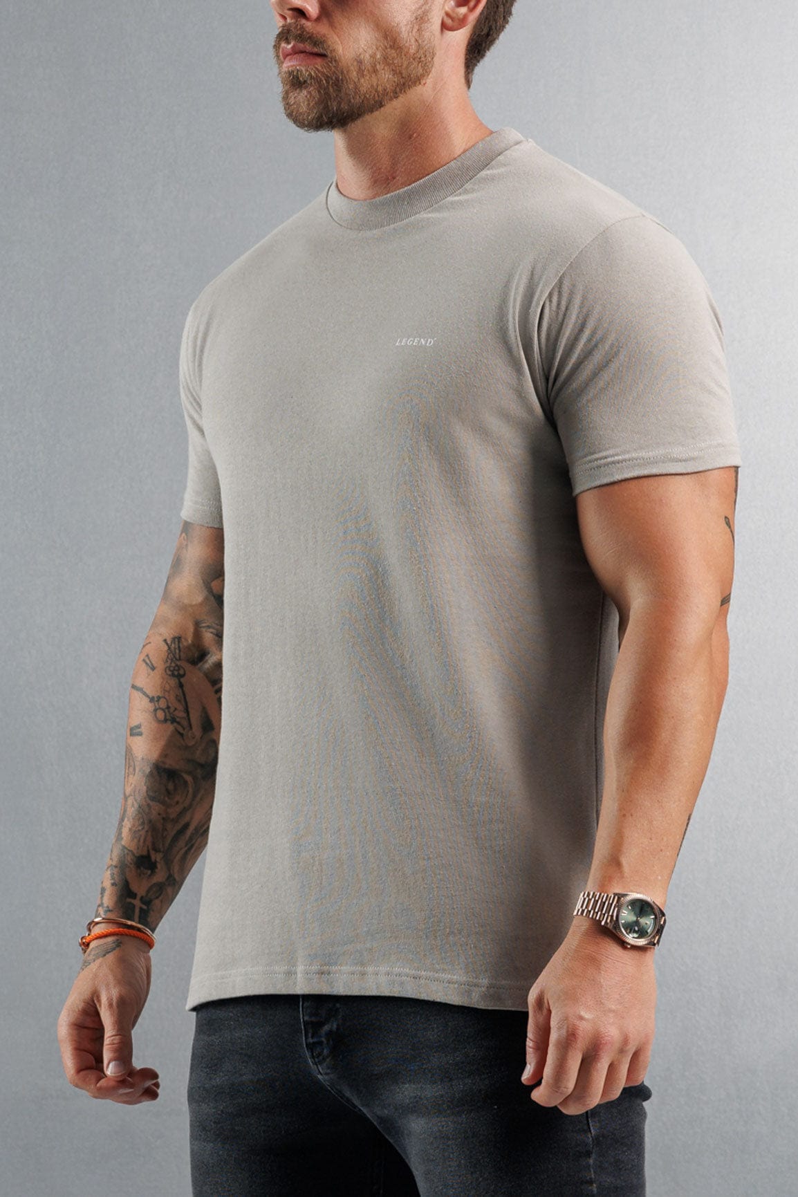 PREMIUM BASICS T-SHIRT (NO LOGO) - CONCRETE