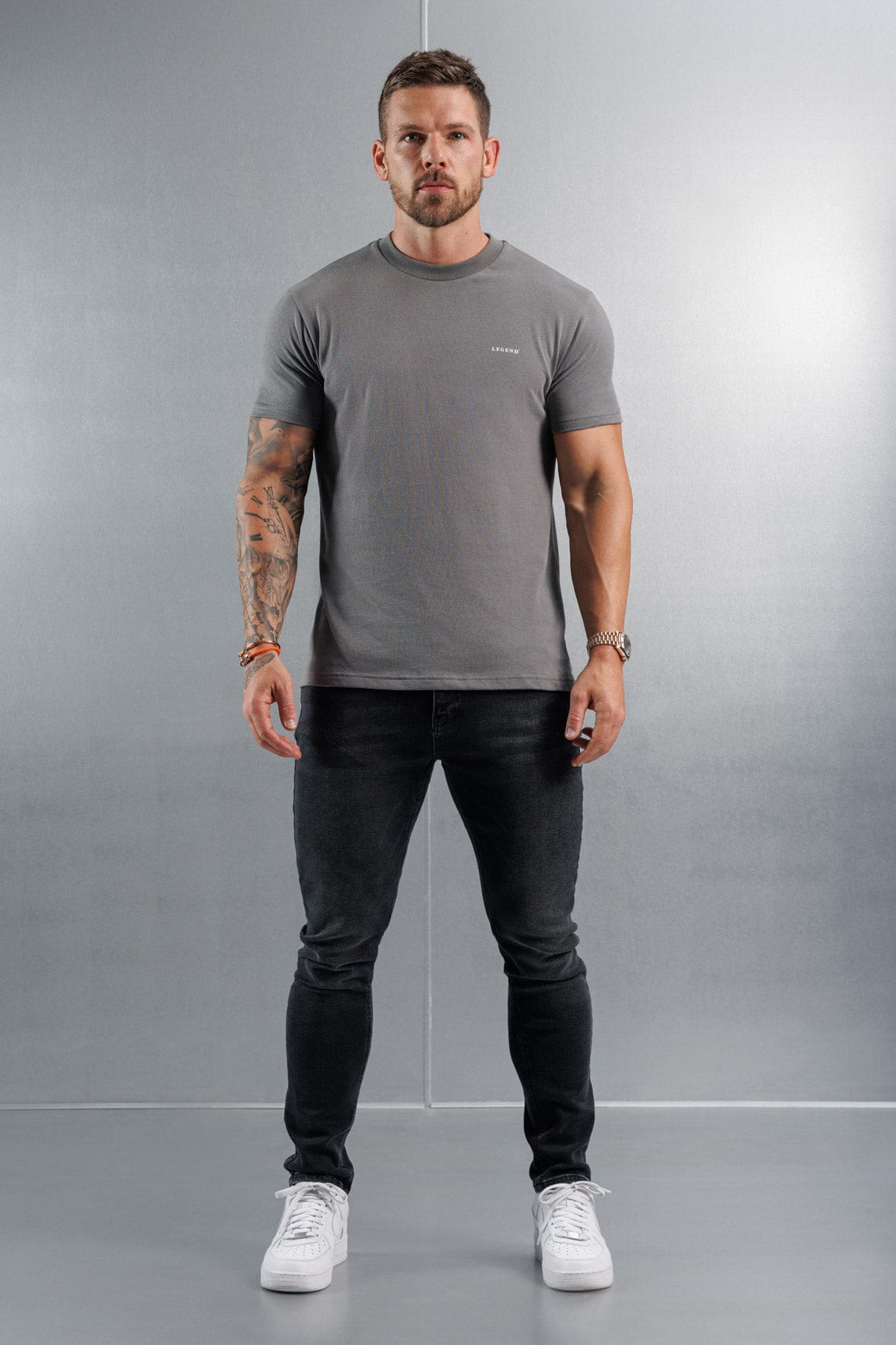 PREMIUM BASICS T-SHIRT (NO LOGO) - GUNMETAL GREY