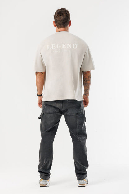PRINT OVERSIZED T-SHIRT - BEIGE