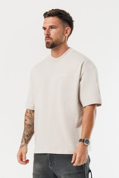 PRINT OVERSIZED T-SHIRT - BEIGE