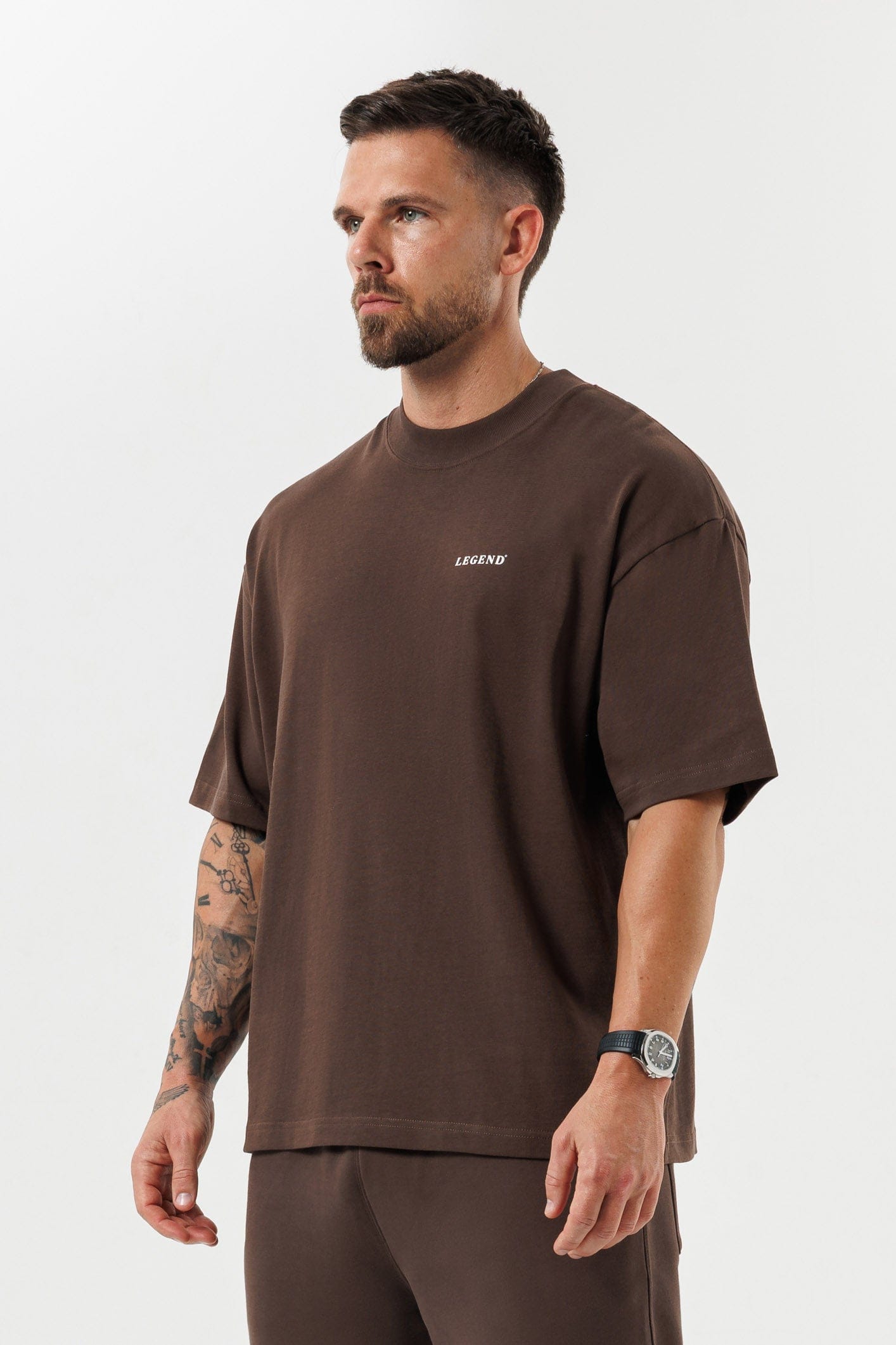 PRINT OVERSIZED T-SHIRT - BROWN