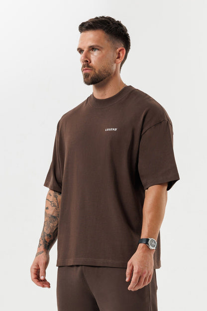 PRINT OVERSIZED T-SHIRT - BROWN