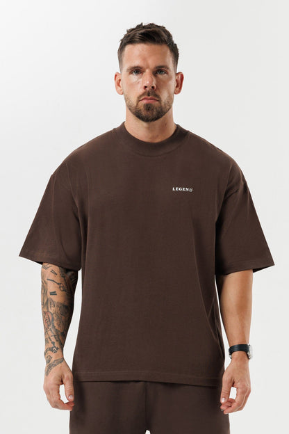 PRINT OVERSIZED T-SHIRT - BROWN