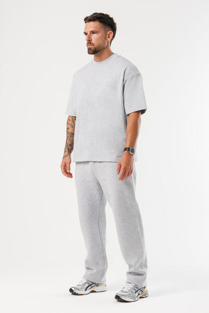 PRINT OVERSIZED T-SHIRT - GREY MARL