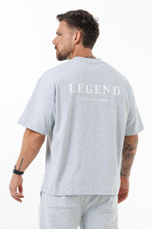 PRINT OVERSIZED T-SHIRT - GREY MARL
