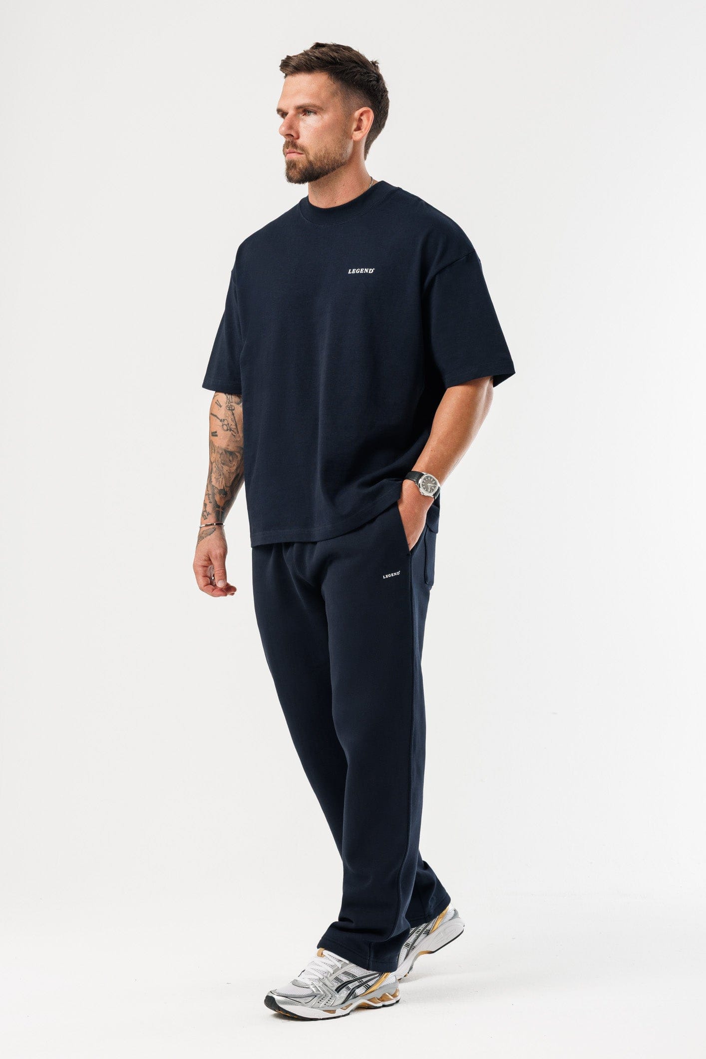 PRINT OVERSIZED T-SHIRT - NAVY
