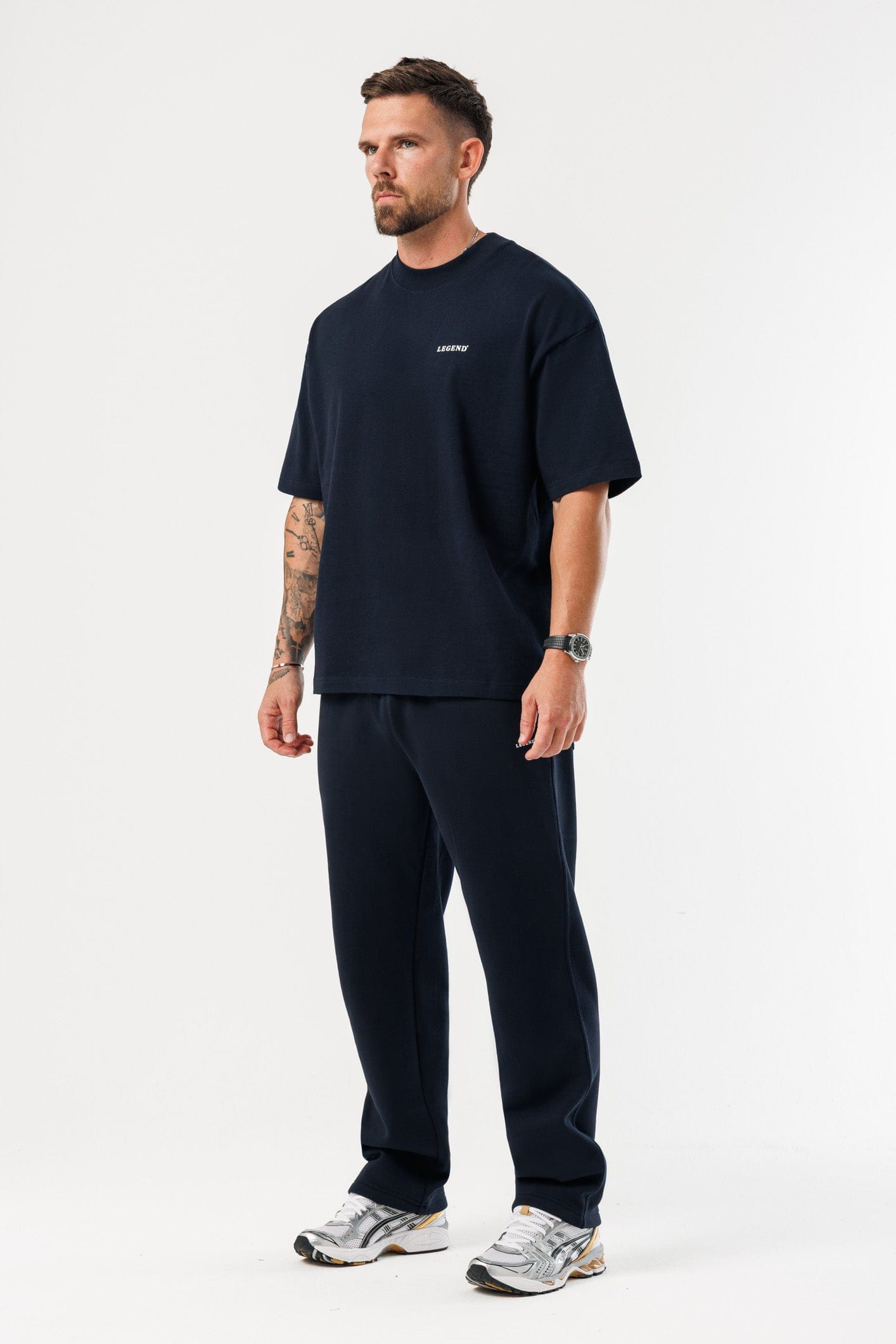 PRINT OVERSIZED T-SHIRT - NAVY