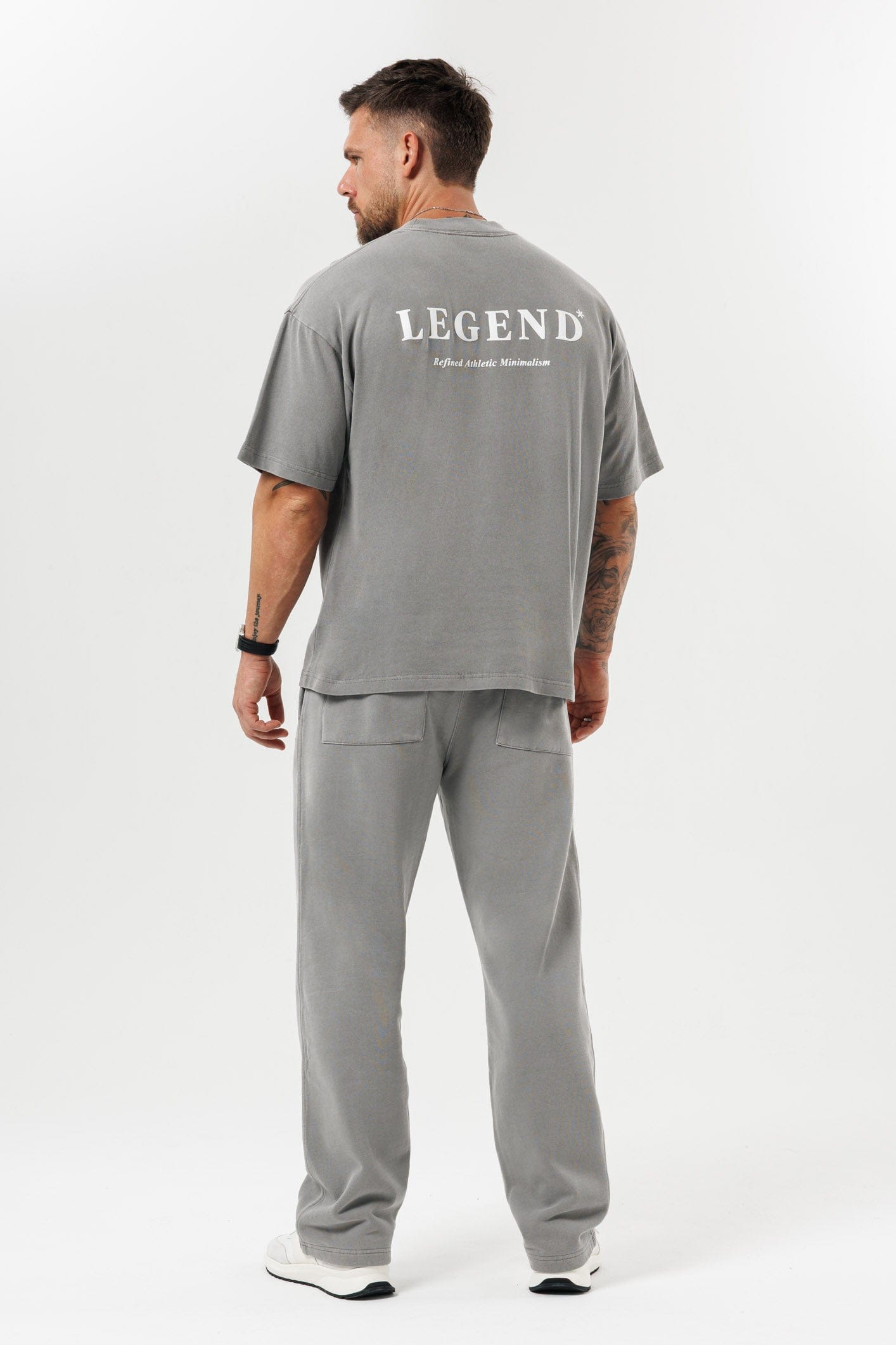 PRINT OVERSIZED T-SHIRT - WASHED GREY