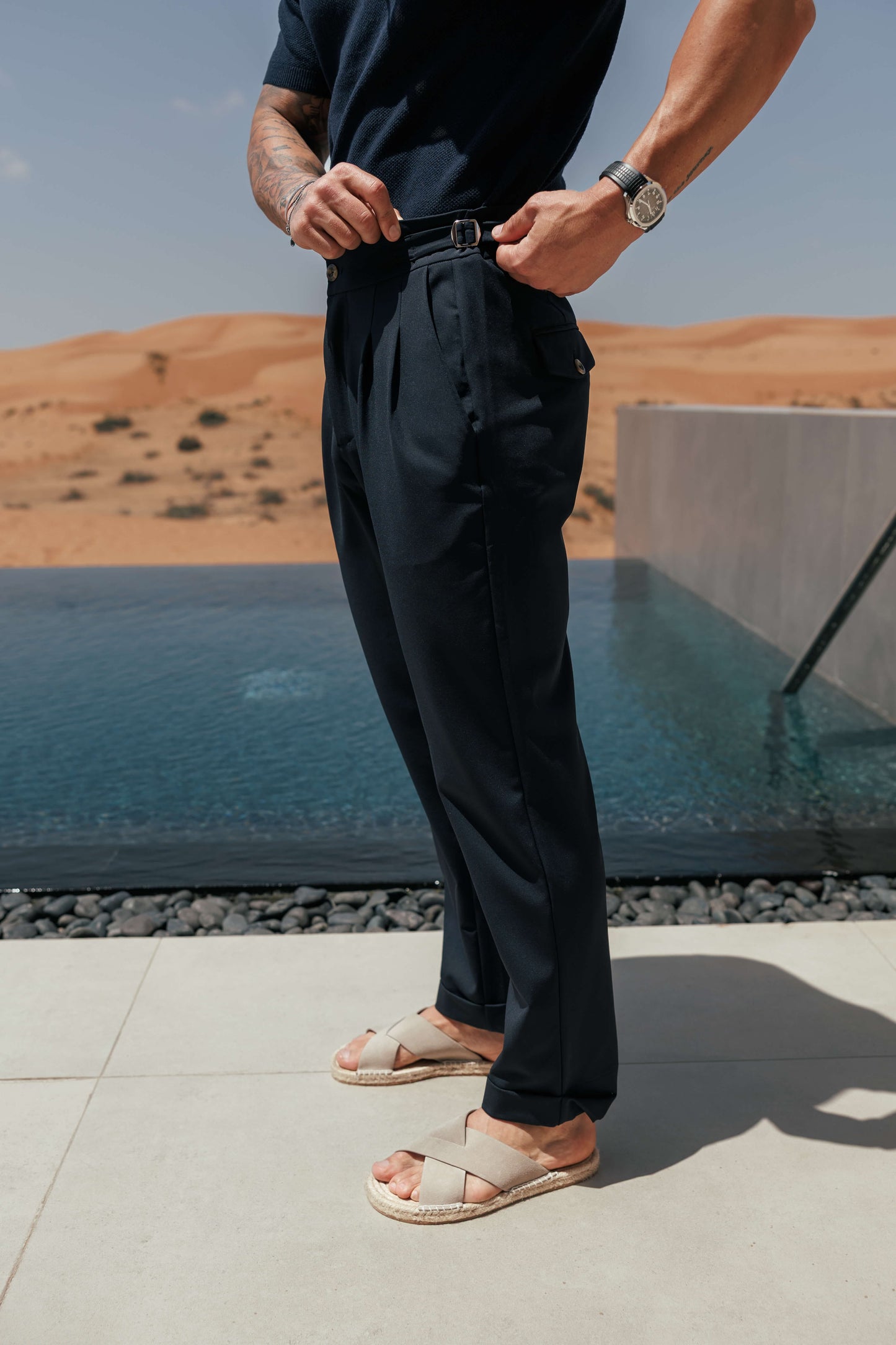 PREMIUM SIDE CINCH TROUSER - NAVY
