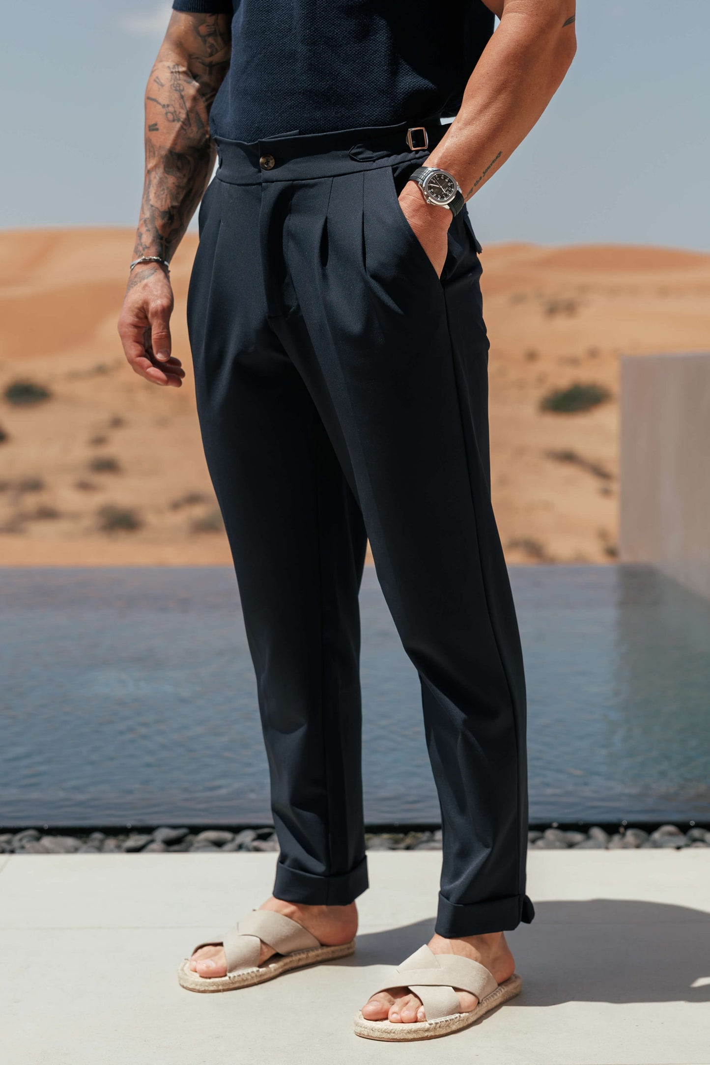 PREMIUM SIDE CINCH TROUSER - NAVY