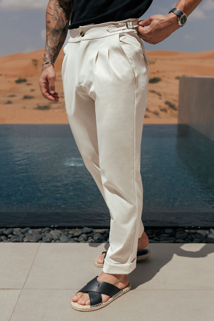 PREMIUM SIDE CINCH TROUSER - STONE