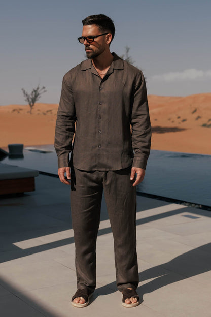 LINEN TROUSER - OAK