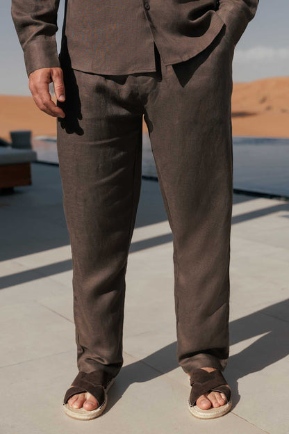 LINEN TROUSER - OAK